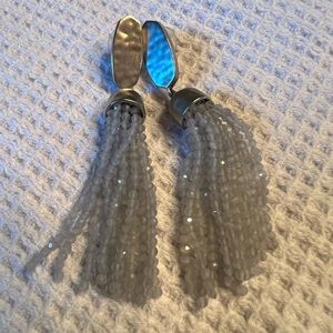 Kendra Scott Marin statement tassel earrings - solve and gray